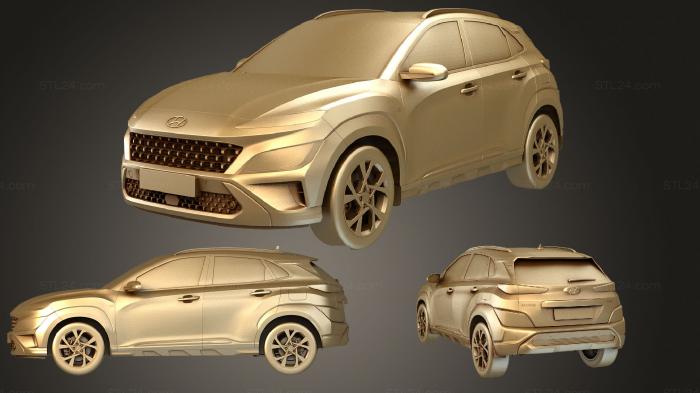 Автомобили и транспорт (Hyundai kona 2021, CARS_1962) 3D модель для ЧПУ станка